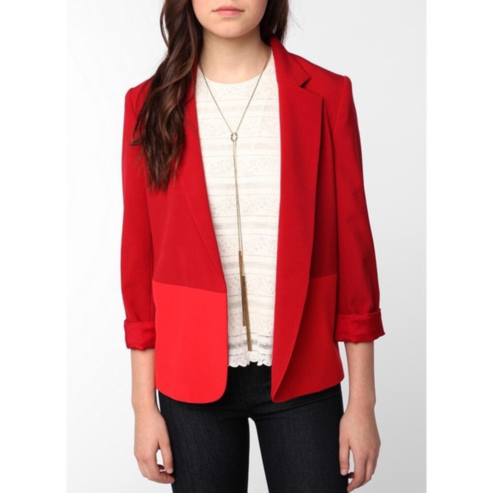 Silence + Noise Color Block Boyfriend Blazer